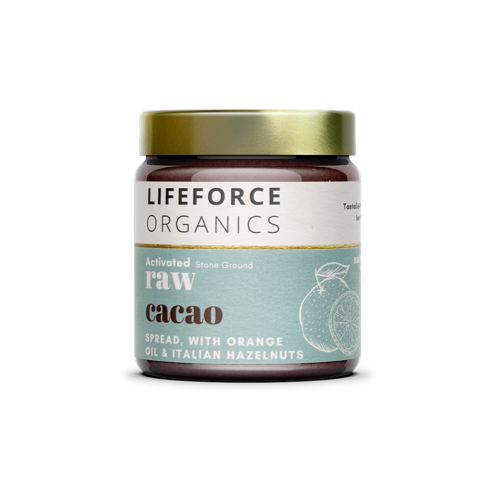 Activated Raw Cacao Spread, with Orange Oil & Italian Hazelnuts 220g