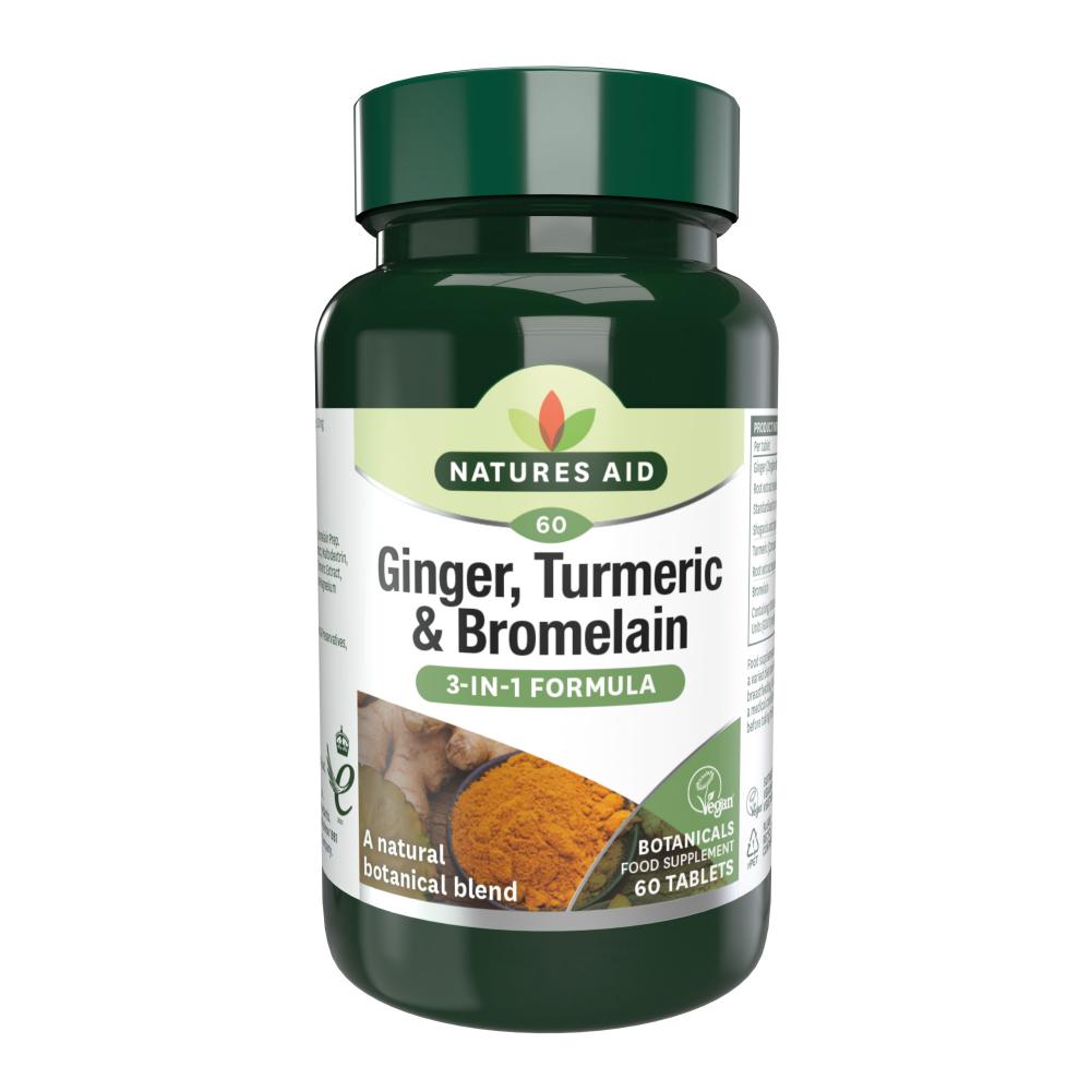 Ginger, Turmeric & Bromelain (3-In-1 Formula) 60's