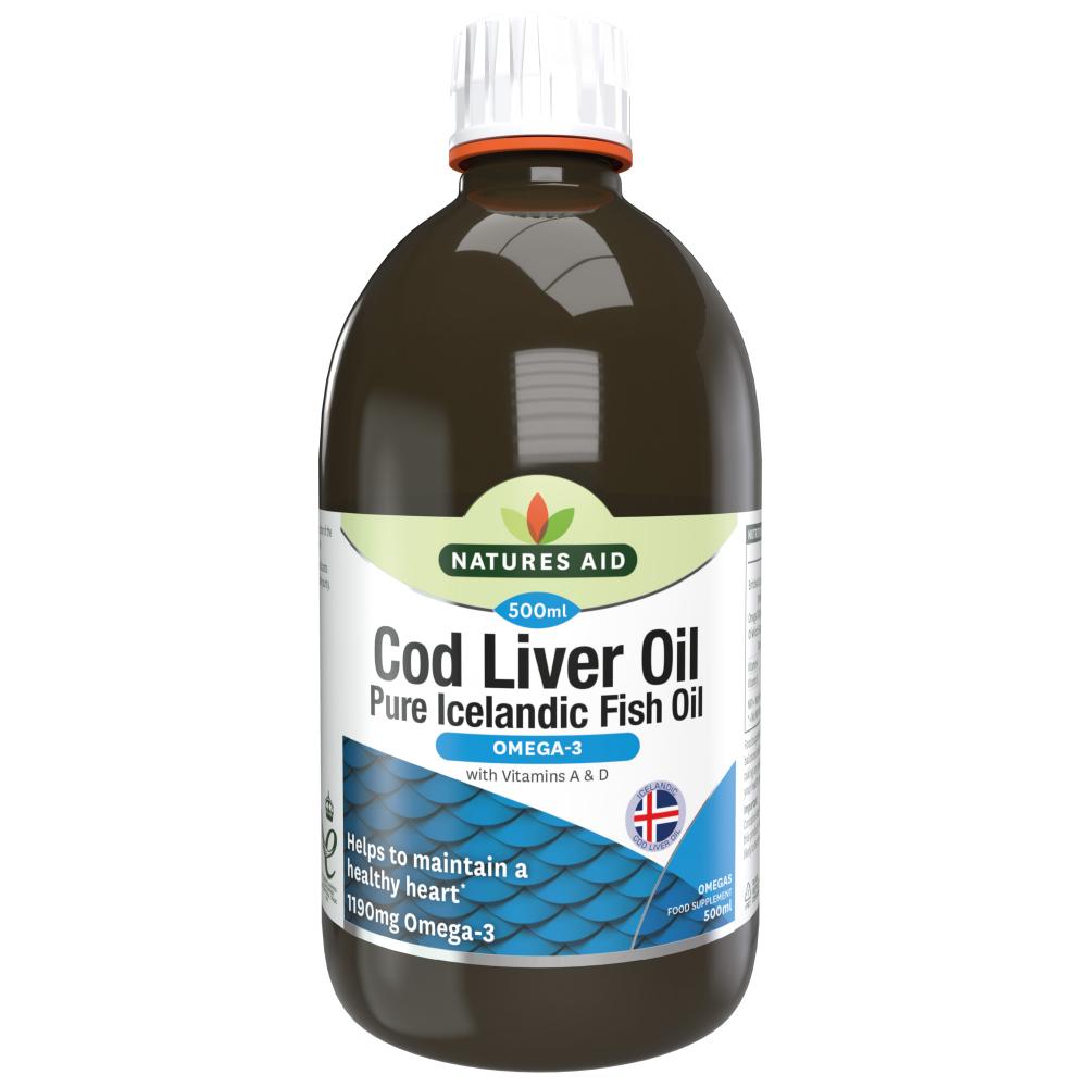 Cod Liver Oil Pure Icelandic Fish Oil (Omega-3) 500ml