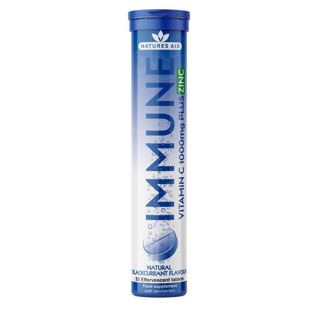 Immune Vitamin C 1000mg Plus Zinc Natural Blackcurrant Flavour Effervescent 20's