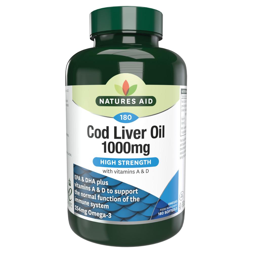 Cod Liver Oil 1000mg 180's The Natural Dispensary