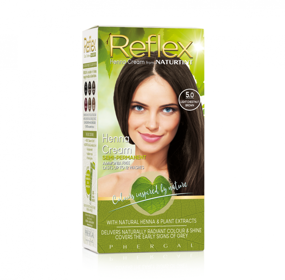 Reflex Henna Cream Semi-Permanent 5.0 Light Chestnut Brown