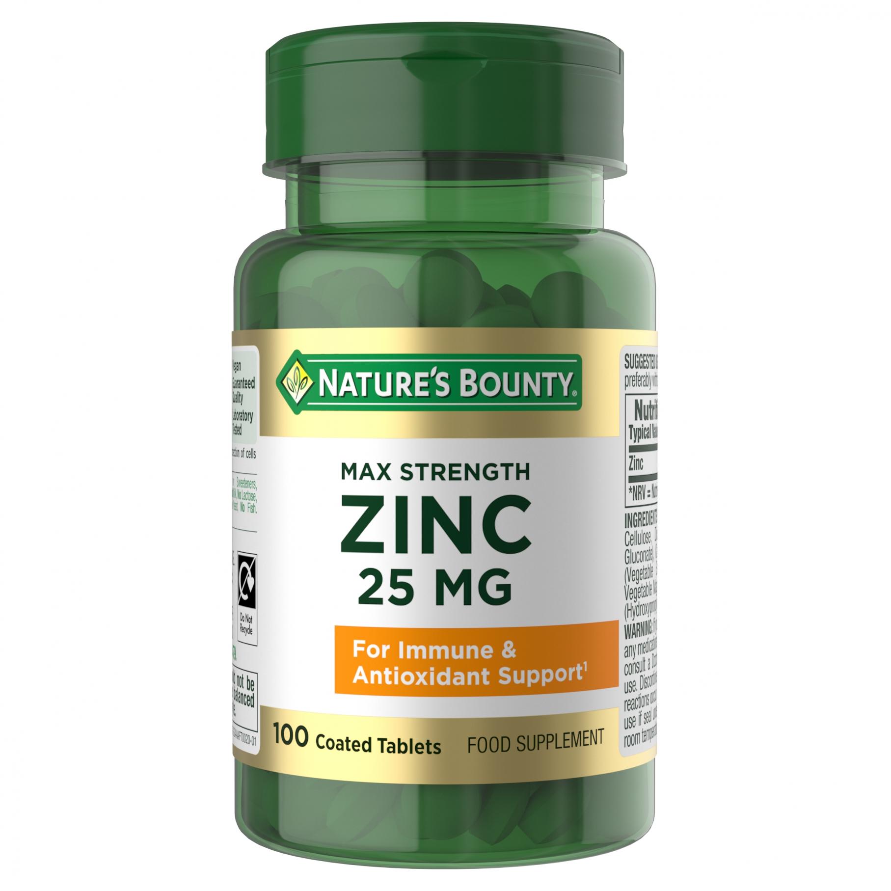 Maximum Strength Zinc 25mg 100's