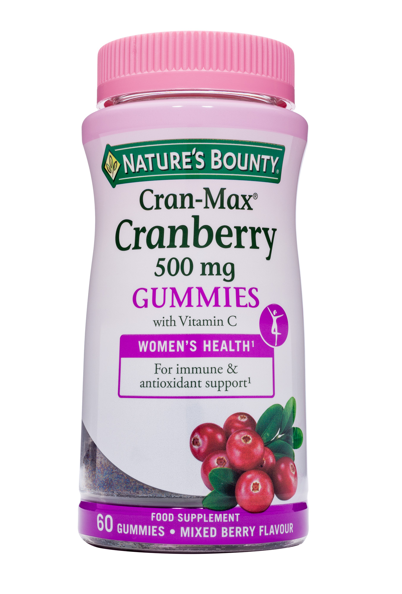 Cran-Max Cranberry 500mg Gummies with Vitamin C 60's: The Natural ...