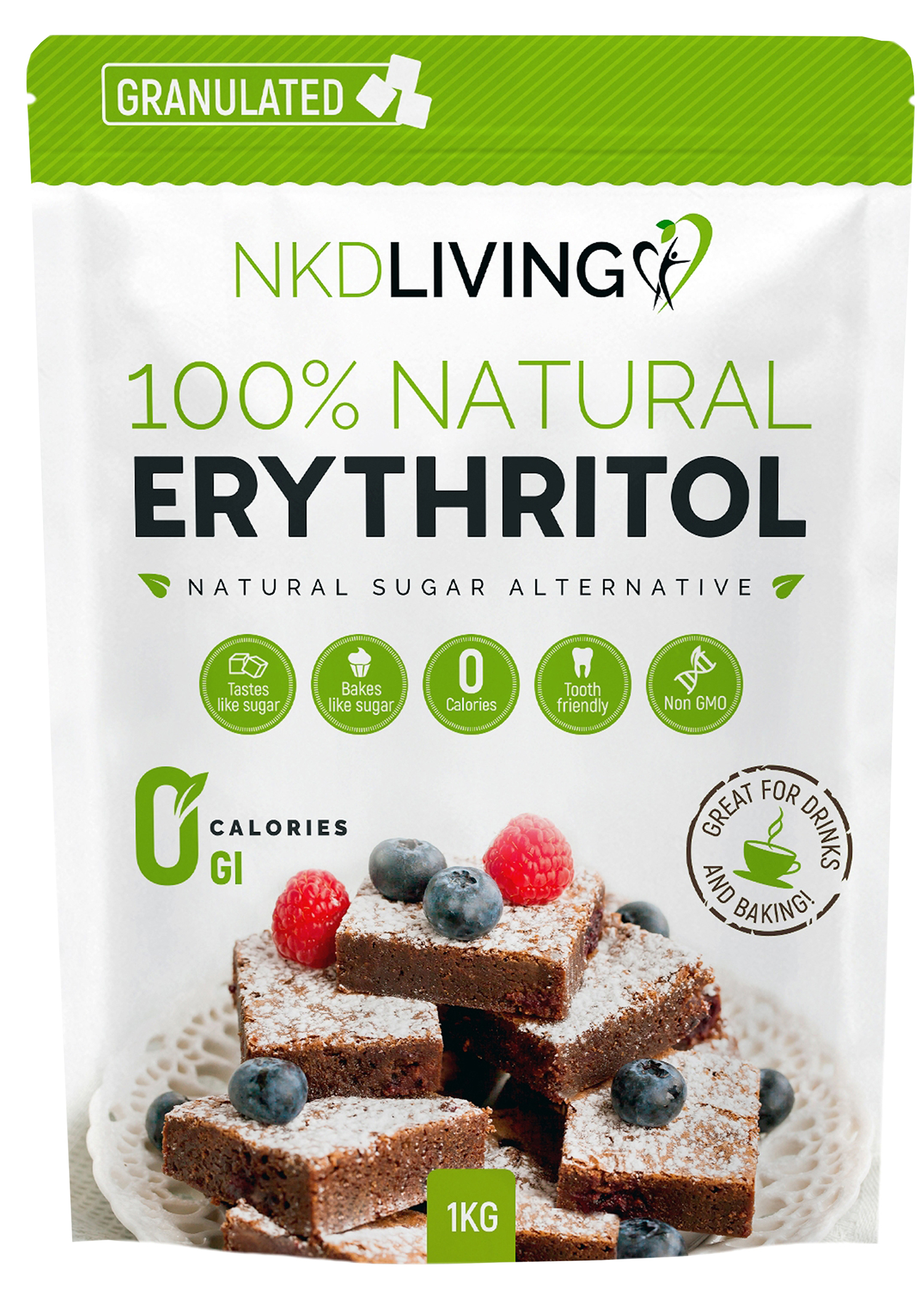 100% Natural Erythritol Natural Sugar Alternative 1kg (Granulated)