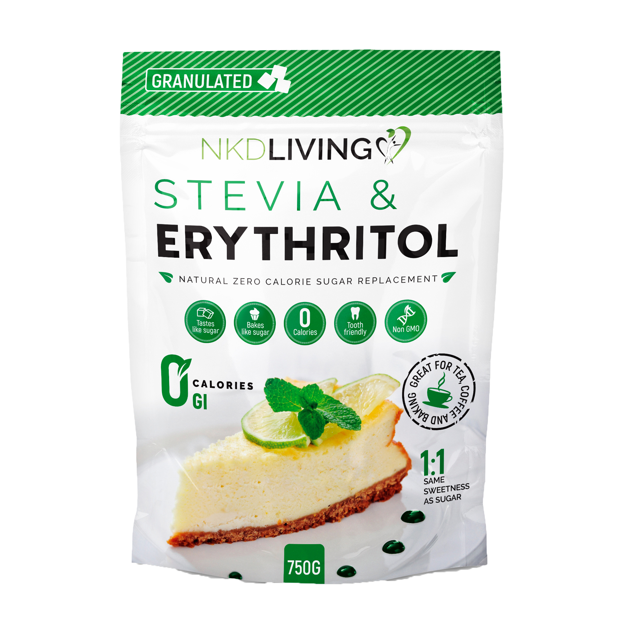 Stevia & Erythritol Natural Zero Calorie Sugar Replacement 750g