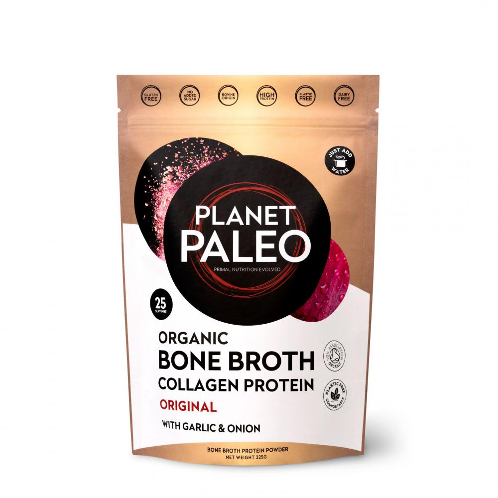 Organic Bone Broth Collagen Protein Original with Garlic & Onion 225g