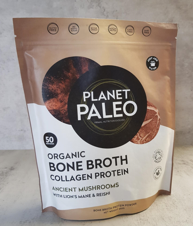 Organic Bone Broth Collagen Protein Ancient Mushrooms with Lion's Mane & Reishi 450g