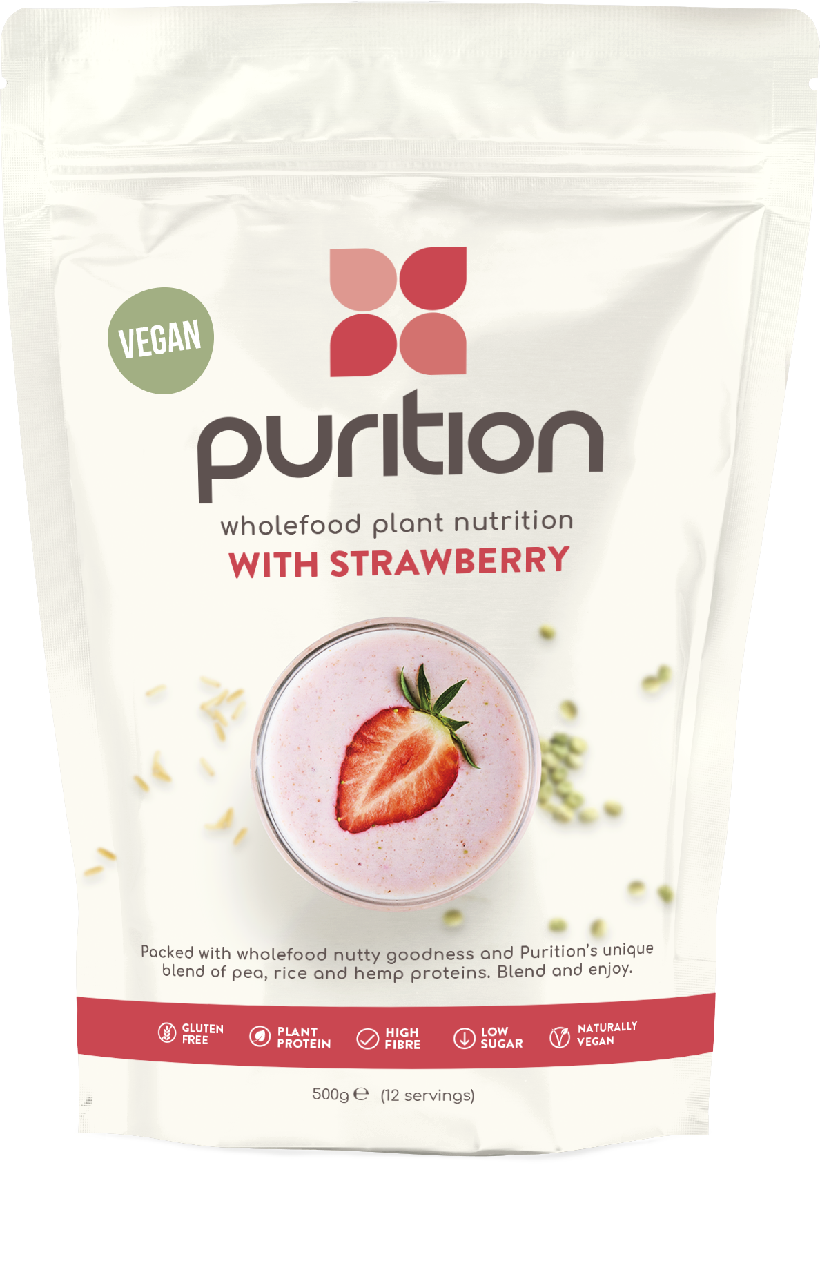 VEGAN Wholefood Plant Nutrition With Strawberry 500g