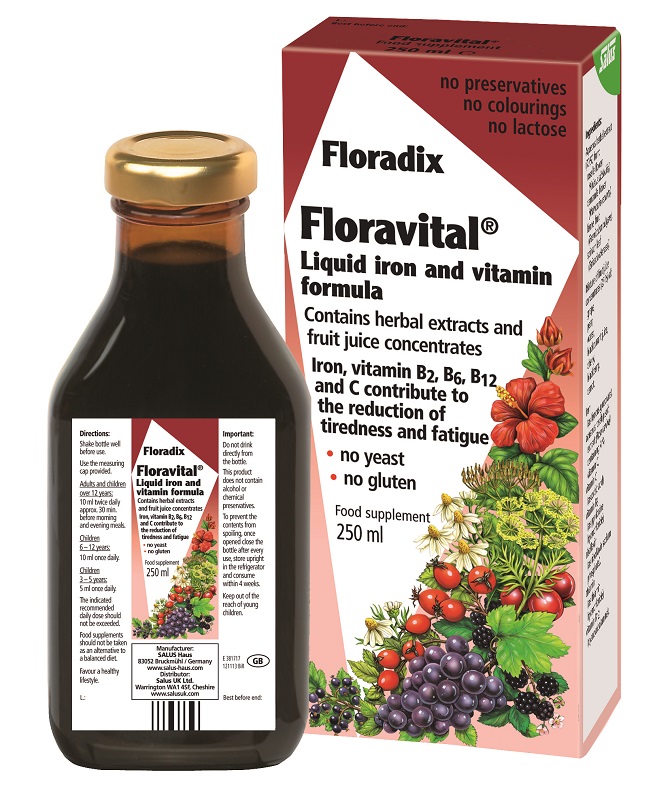 Floradix Floravital Liquid Iron and Vitamin Formula (No Yeast No Gluten) 250ml