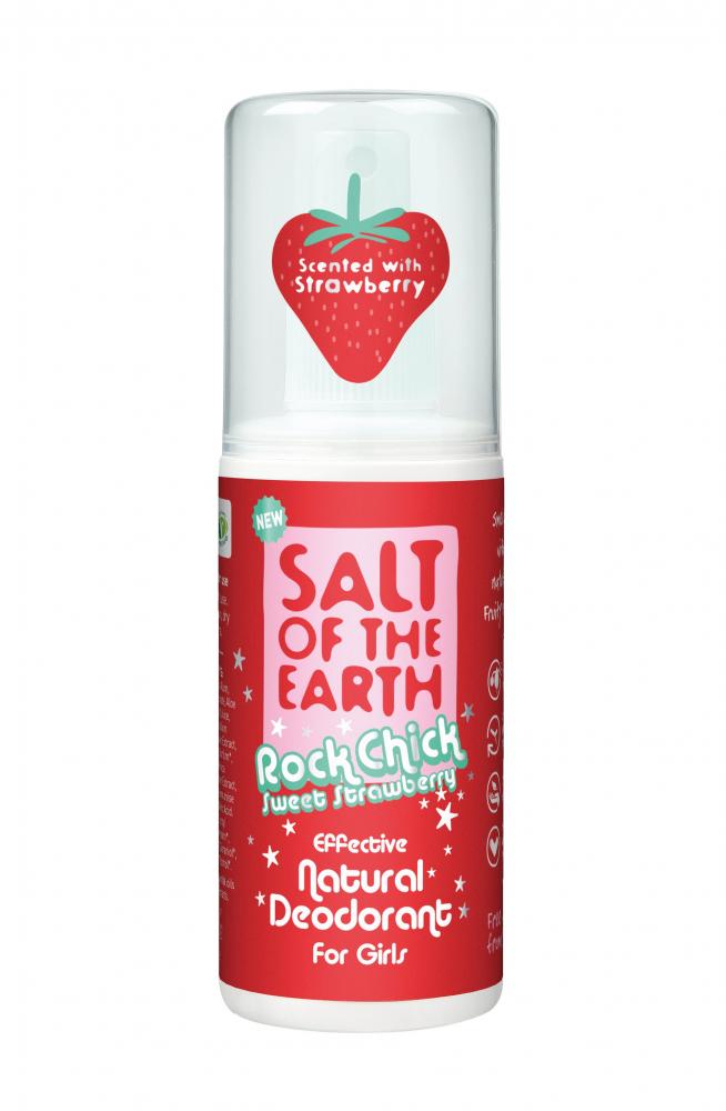 Rock Chick Sweet Strawberry Natural Deodorant for Girls Spray 100ml
