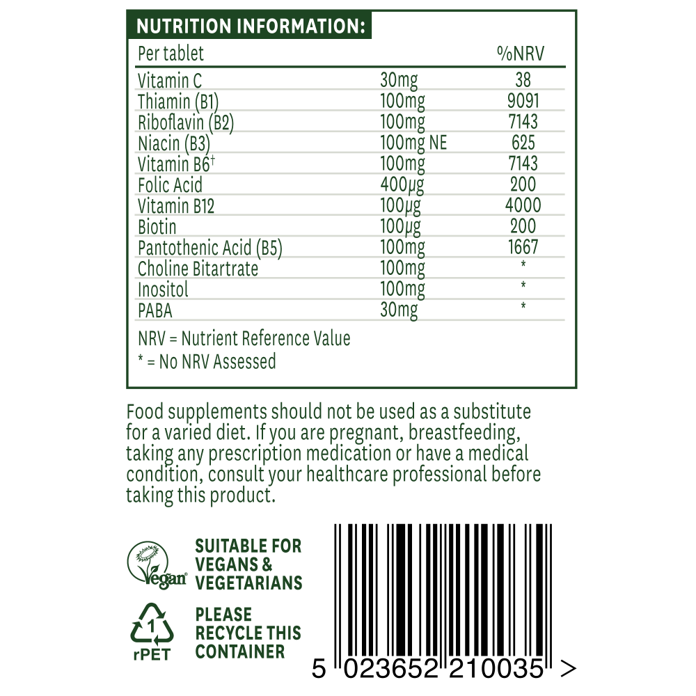 Vitamin B Complex 100 (Mega Potency) Time Release 30's