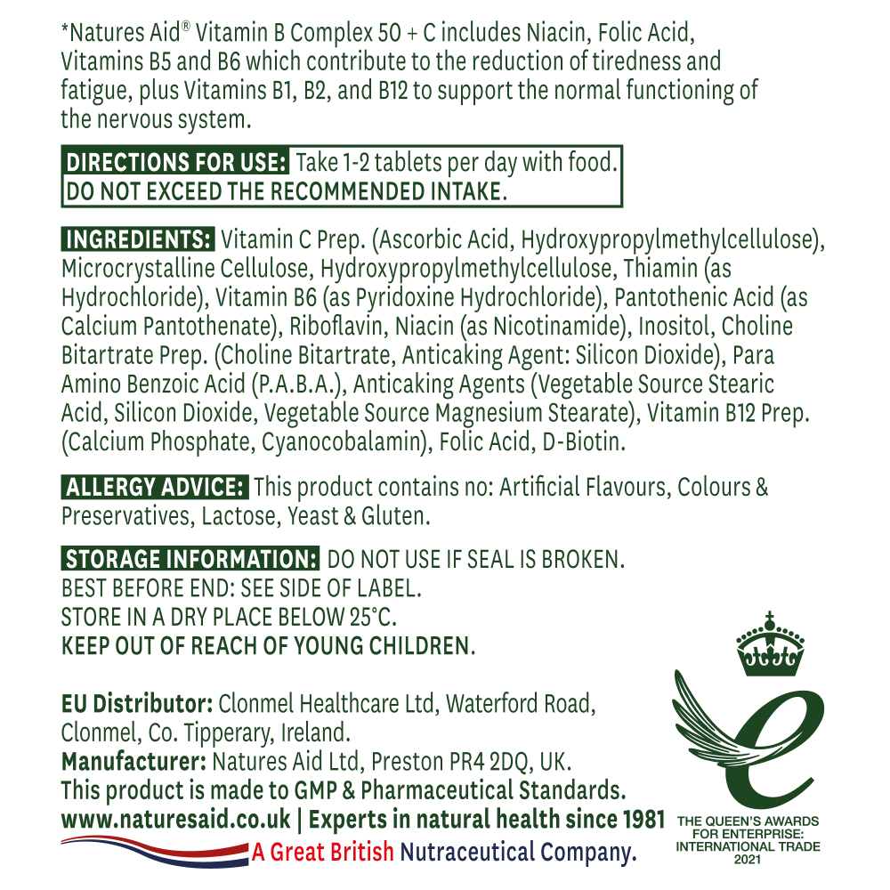 Vitamin B Complex 50 + C (High Potency) Time Release 90's