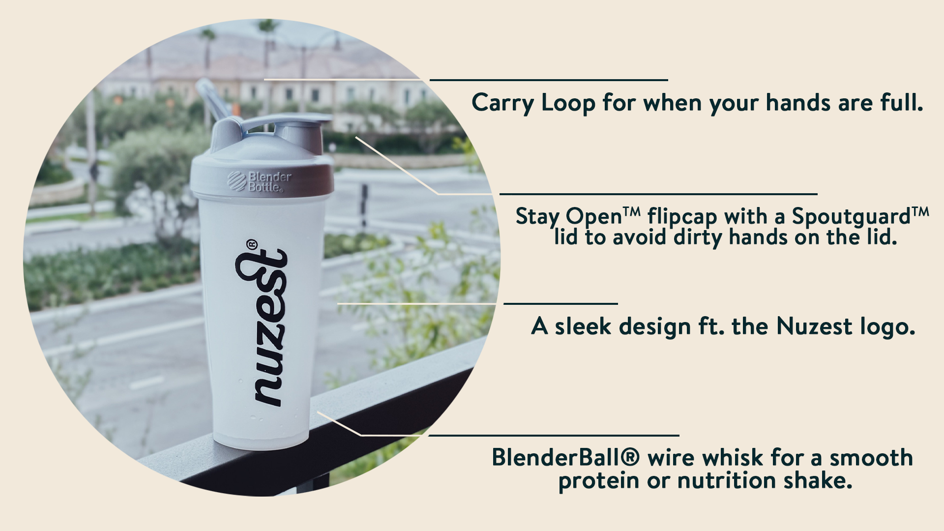 Blender Bottle with Metal Ball 590ml