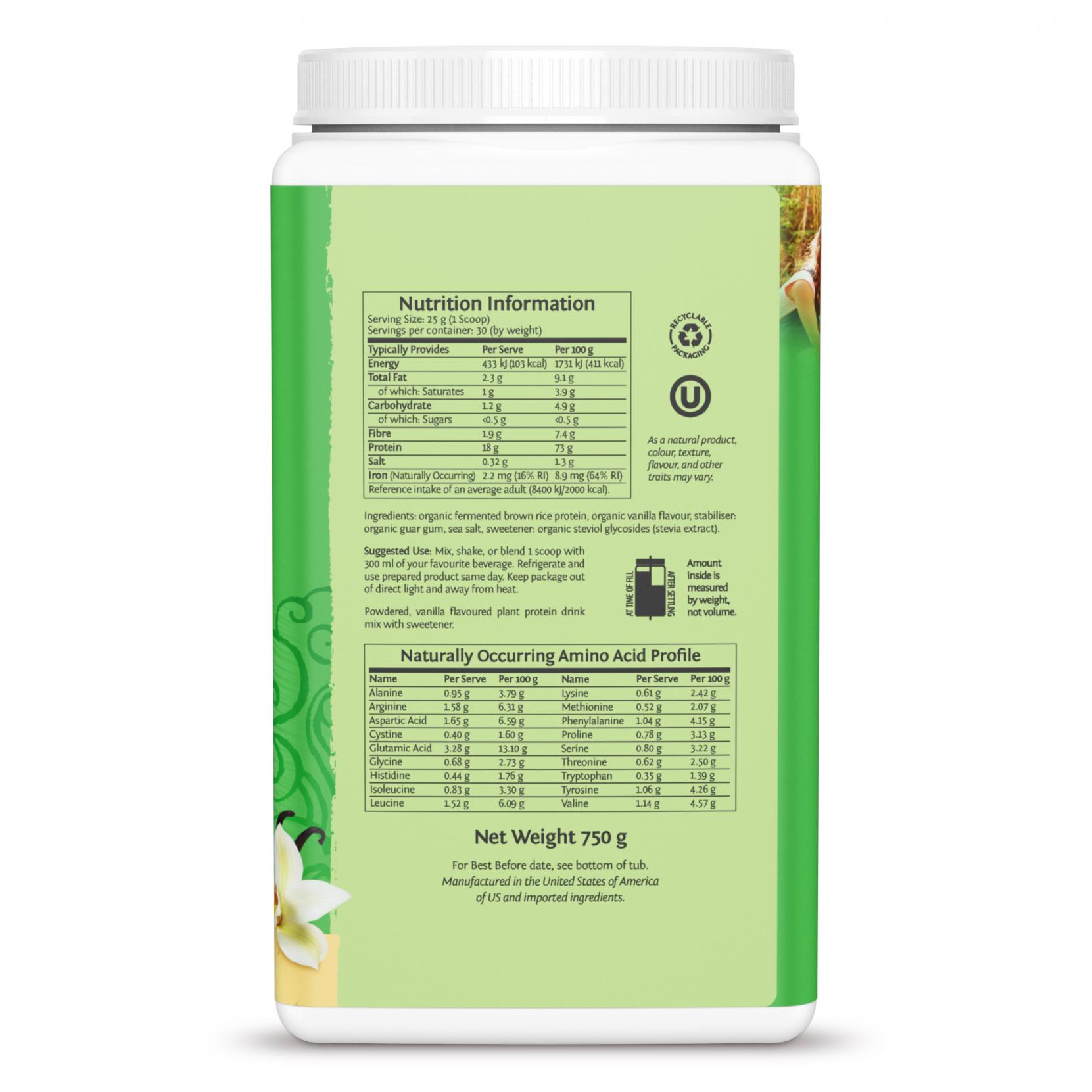 Protein Classic Vanilla 750g (Green Tub)