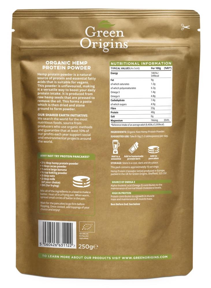 Organic Hemp Protein Powder 250g