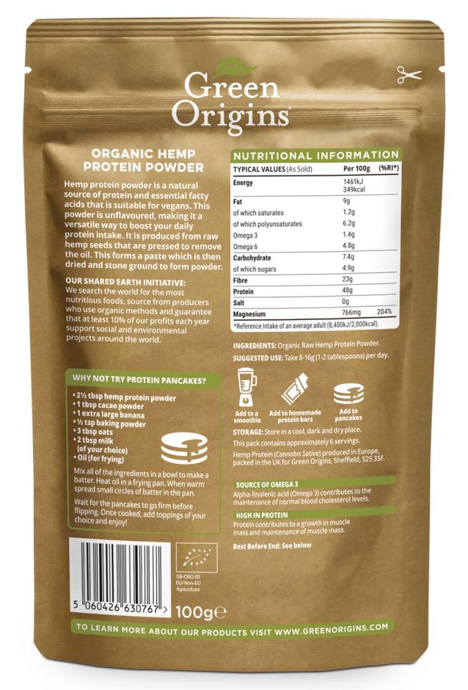Organic Hemp Protein Powder 100g