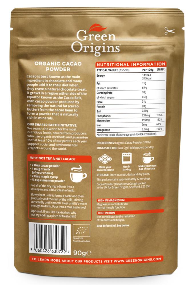 Organic Cacao Powder 90g