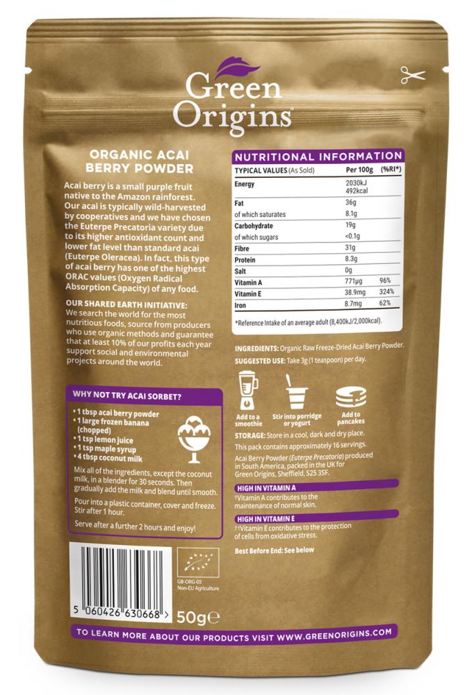 Organic Acai Berry Powder 50g