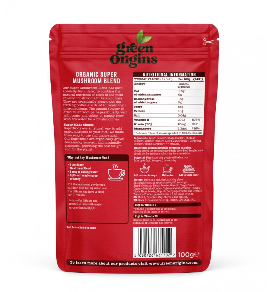 Organic Super Mushroom Blend 100g