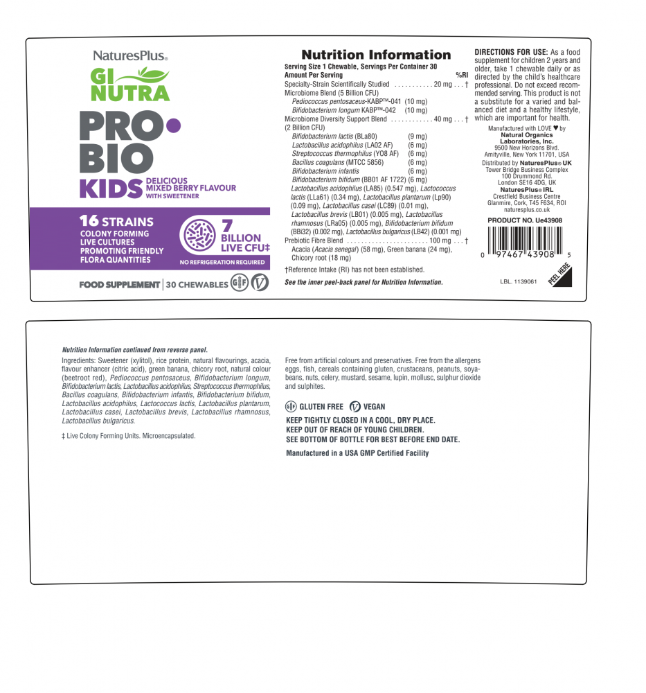 GI Nutra Pro-Bio Kids Chewables 30’s