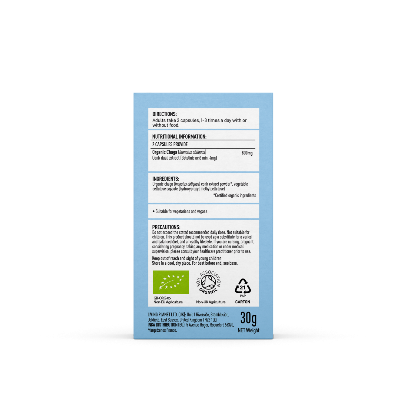 Organic Chaga 60's Capsules