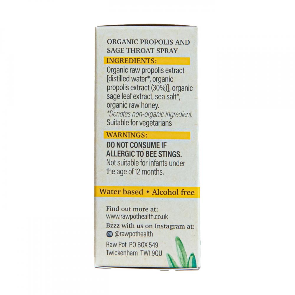Organic Propolis and Sage Throat Spray 30ml