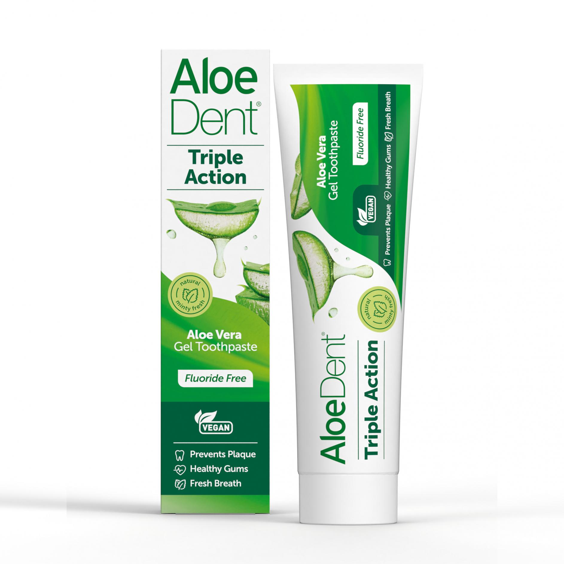 Aloe Vera Gel Toothpaste Fluoride Free Triple Action 100ml