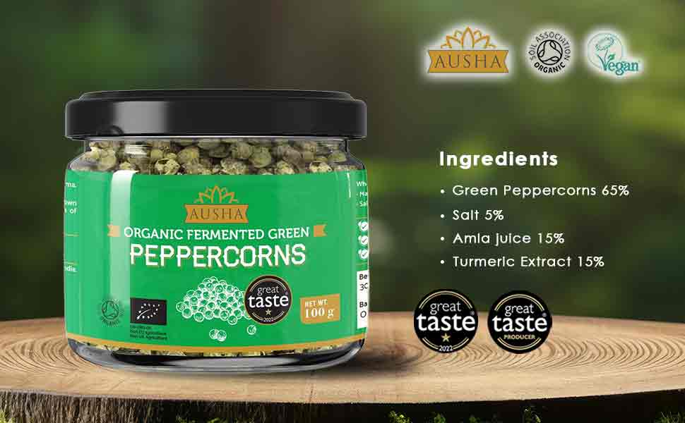 Organic Fermented Green Peppercorns 100g