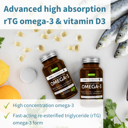 Pure & Essential Omega-3 Wild Fish Oil + Vitamin D3 60s