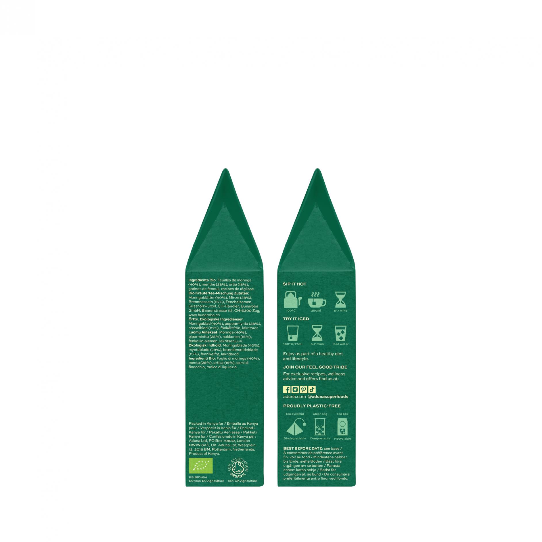 Cleanse Mint, Nettle & Moringa Organic 15 Tea Pyramids