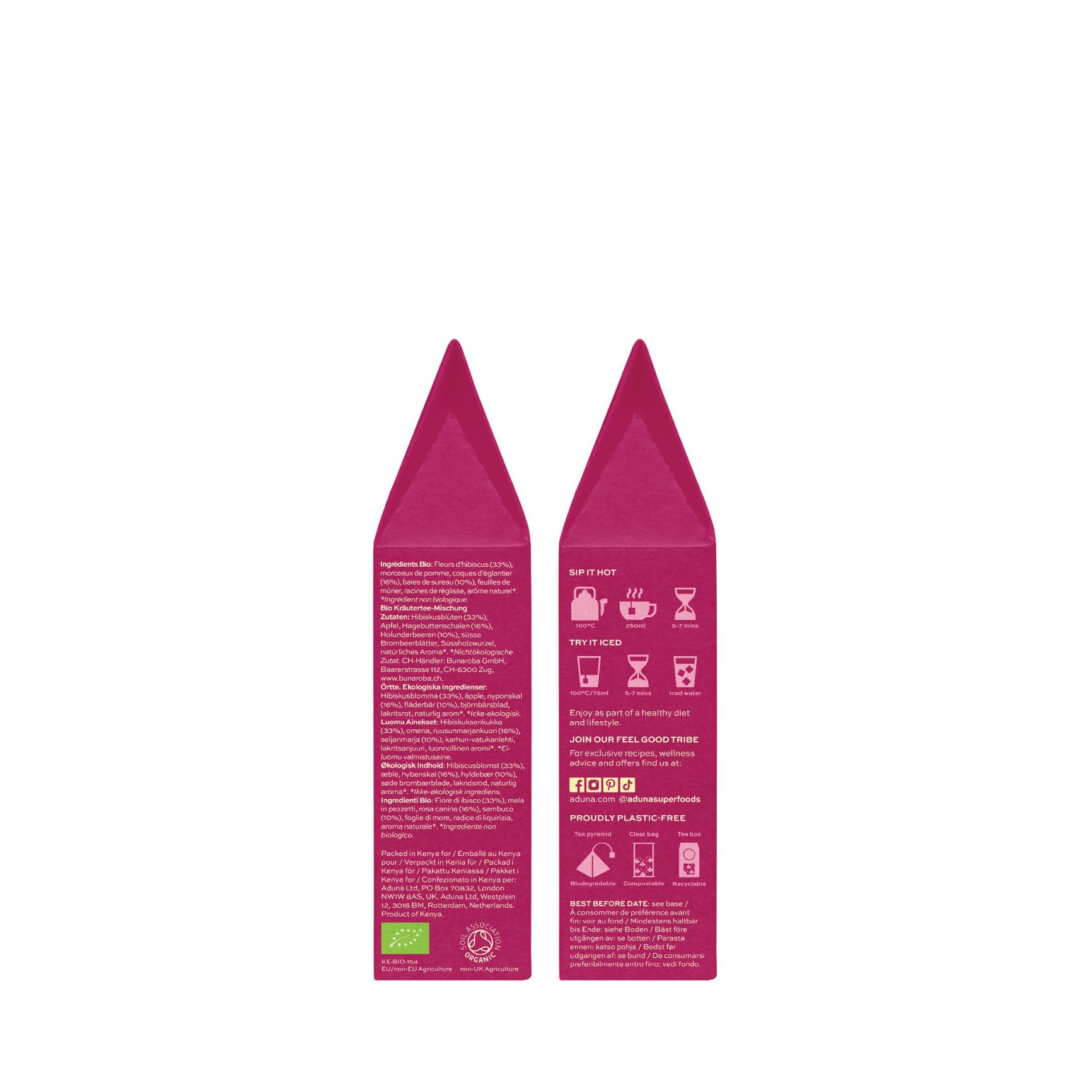 Radiance Rosehip, Elderberry & Hisbiscus Organic 15 Tea Pyramids