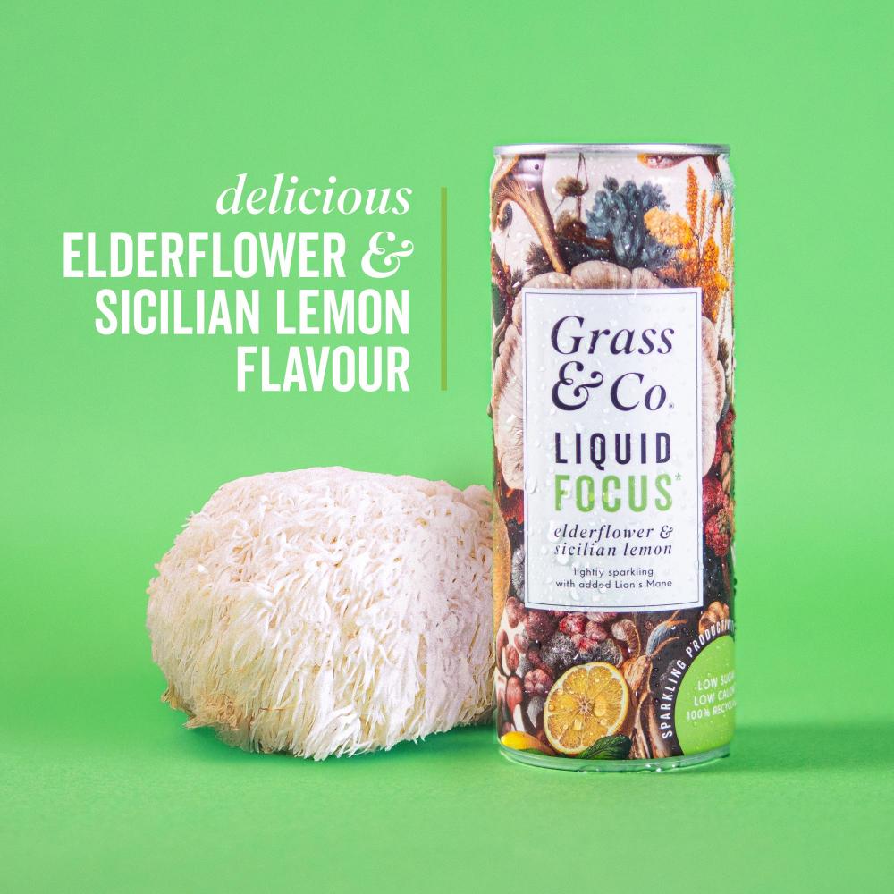 Liquid FOCUS Elderflower & Sicilian Lemon with Lion's Mane Nootropic Drink 250ml