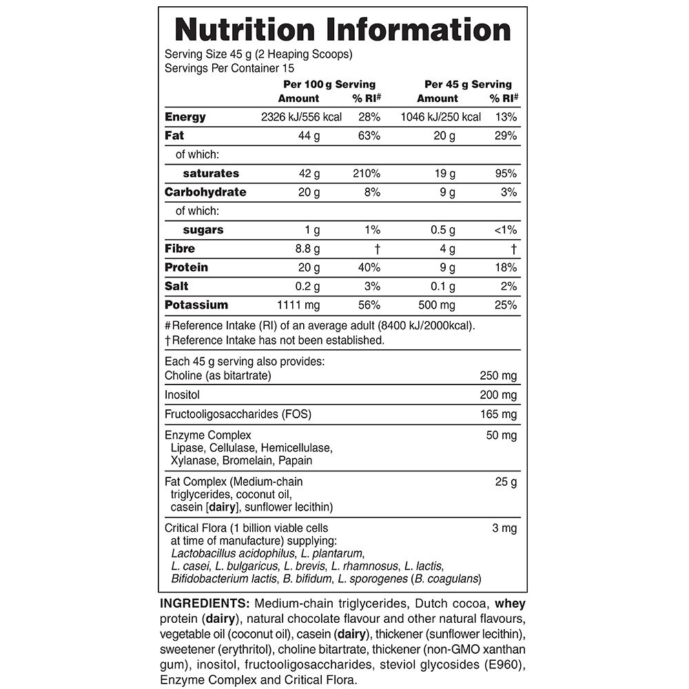 KetoLiving LCHF Chocolate Shake Powder 675g