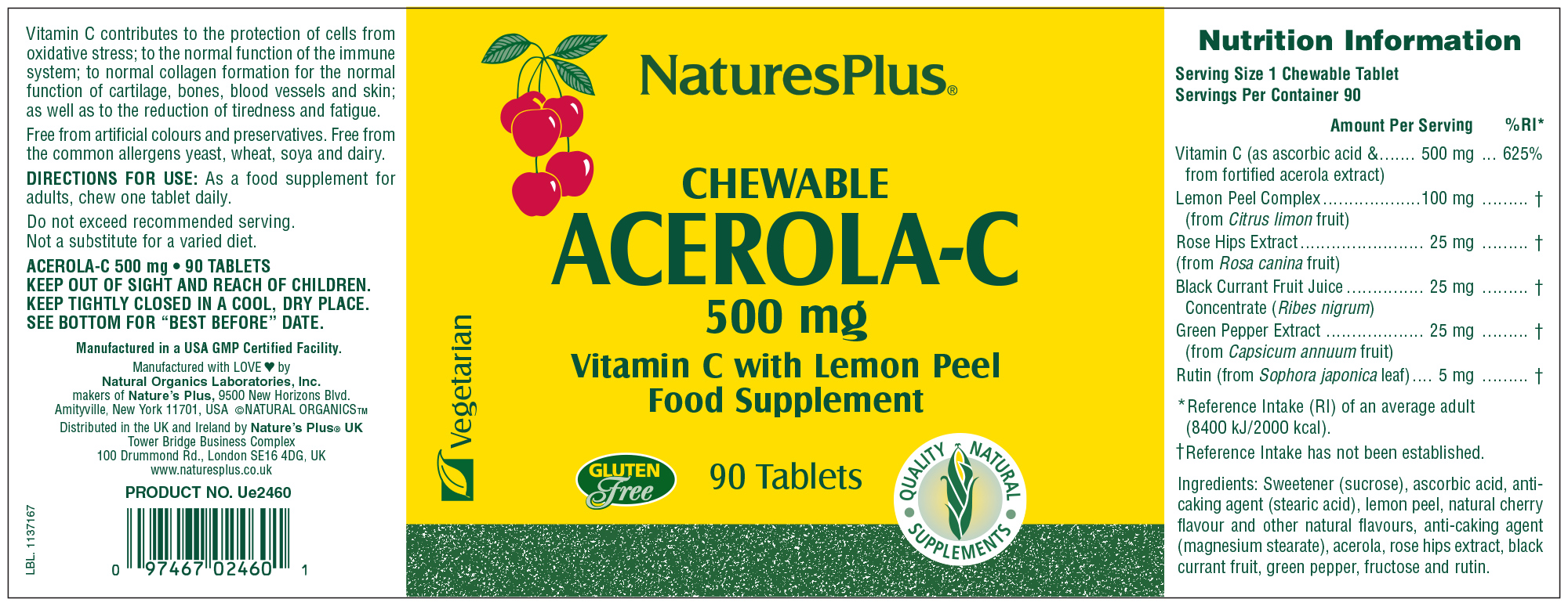 Chewable Acerola-C 500mg 90's