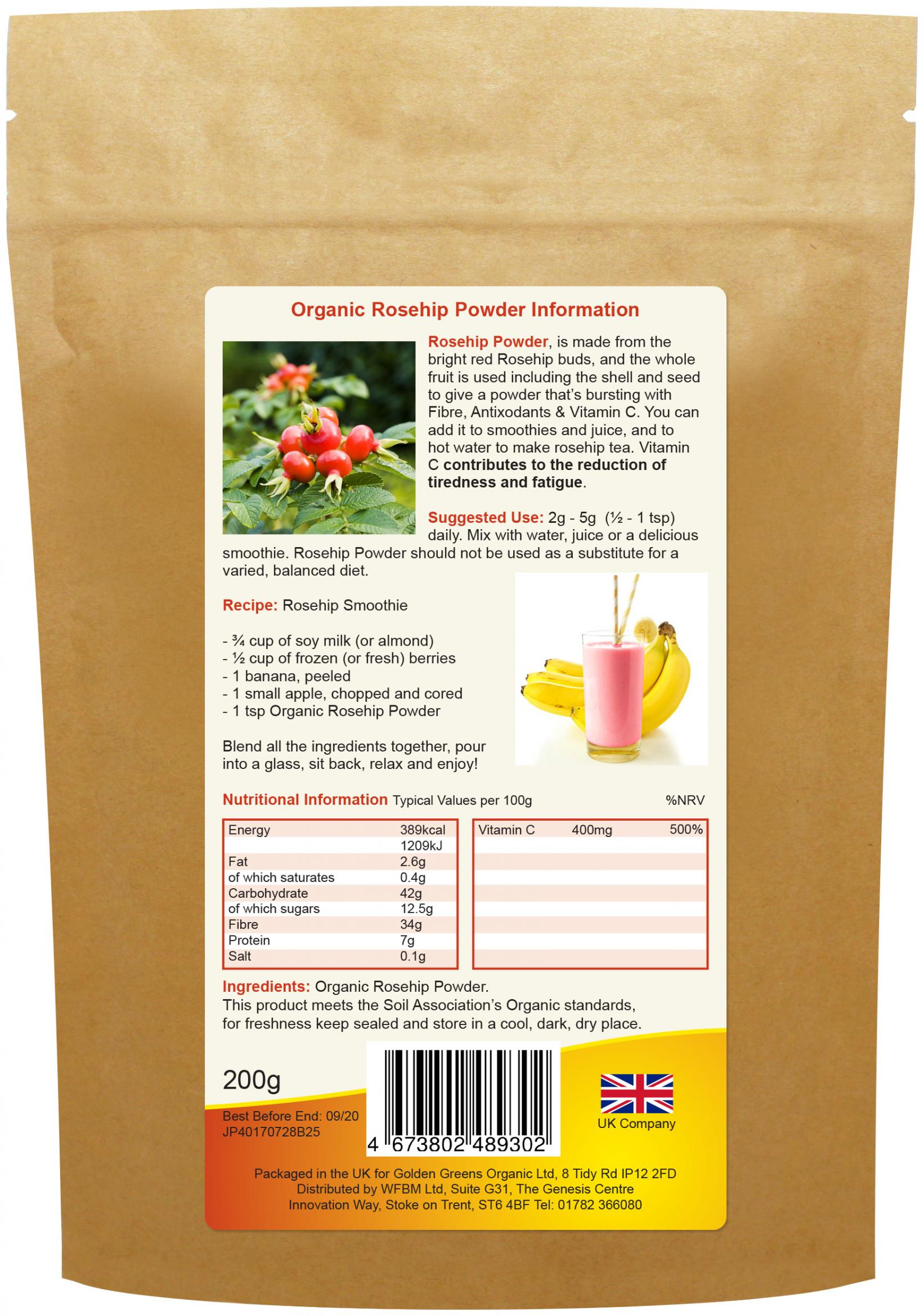 Organic Rosehip Powder 200g