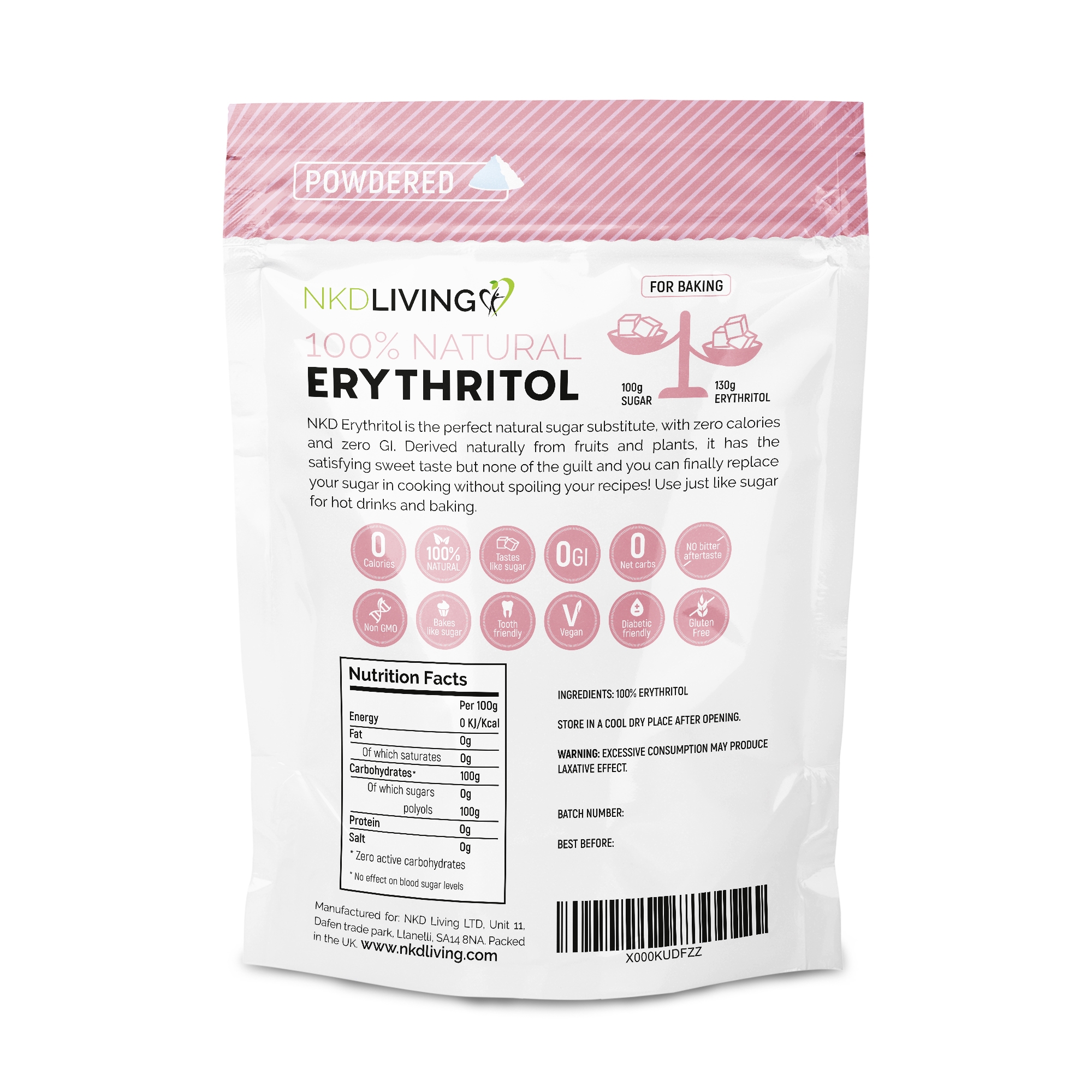 100% Natural Erythritol Natural Icing Sugar Alternative 200g (Powdered)