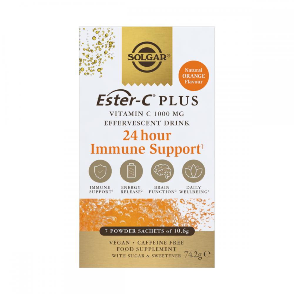 Ester-C Plus Vitamin C 1000mg Effervescent Drink 24 Hour Immune Support 7's