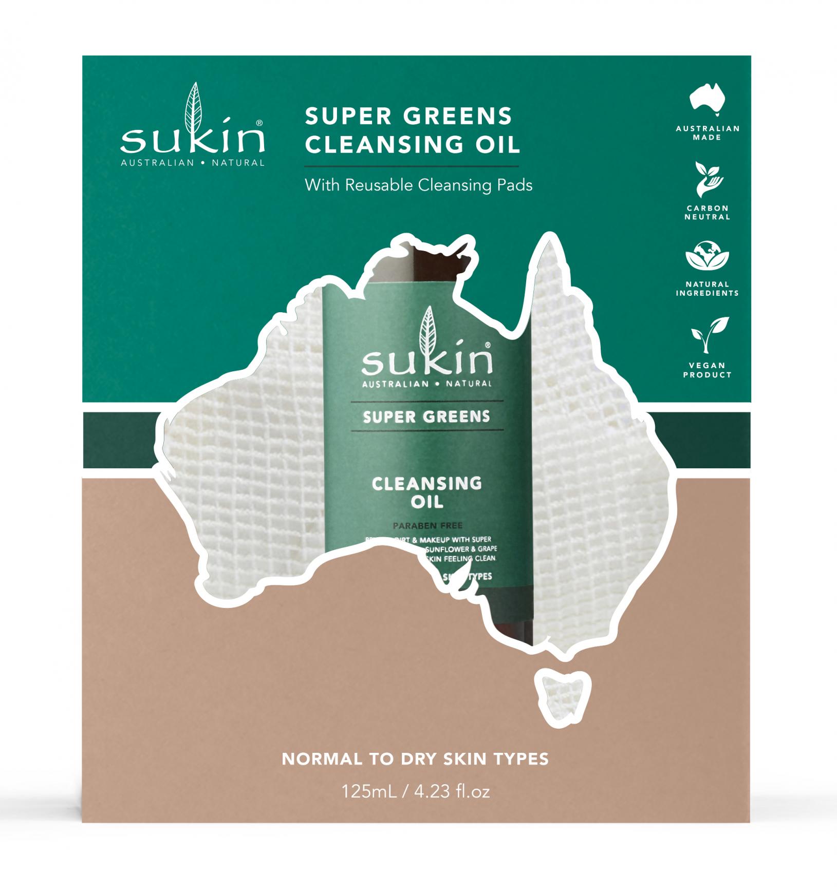 Super Greens Cleansing Oil 125ml with Pads Gift Pack