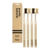 Bamboo Toothbrushes Purely Natural Set of 4 Medium Bristles