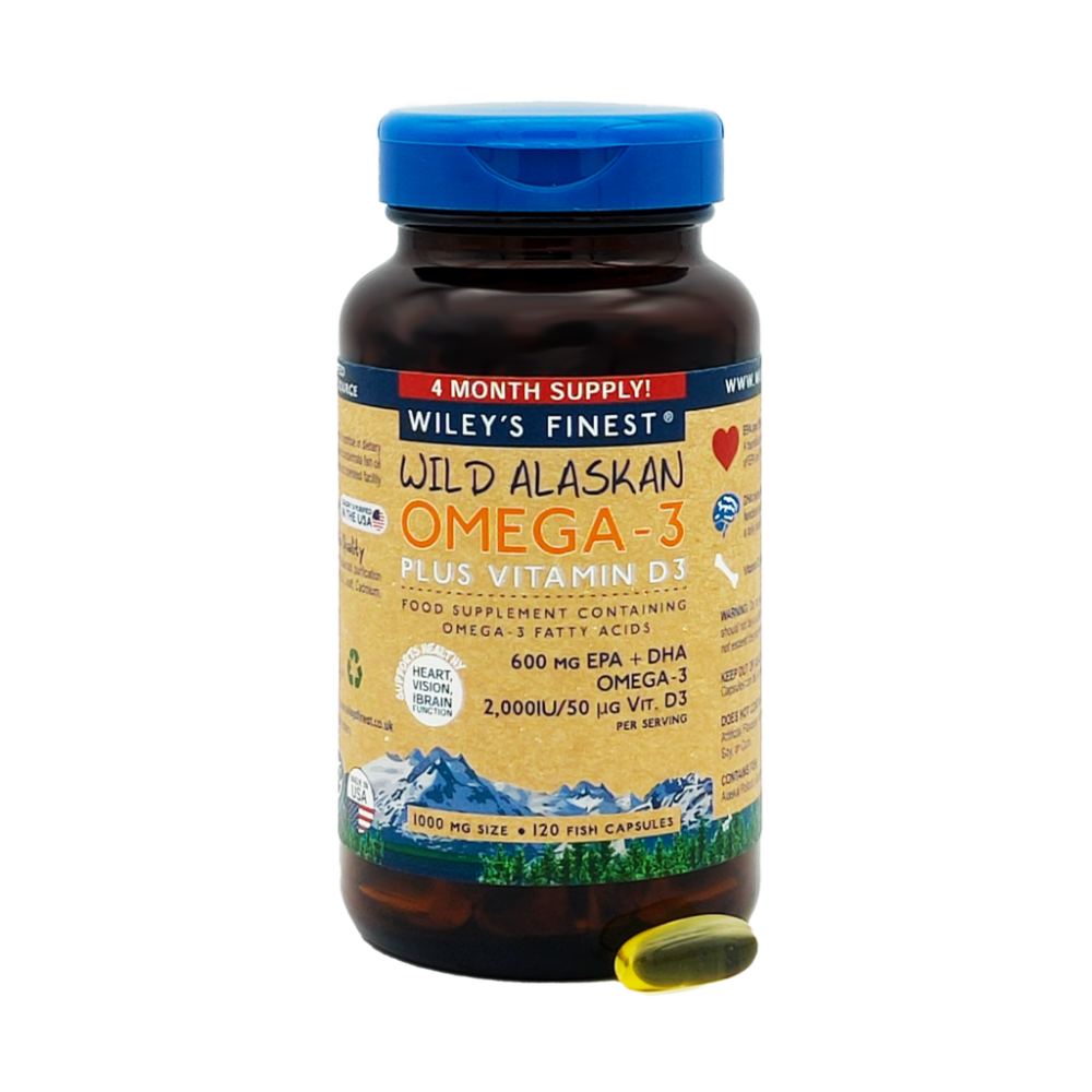 Wild Alaskan Omega-3 Plus Vitamin D3 120's