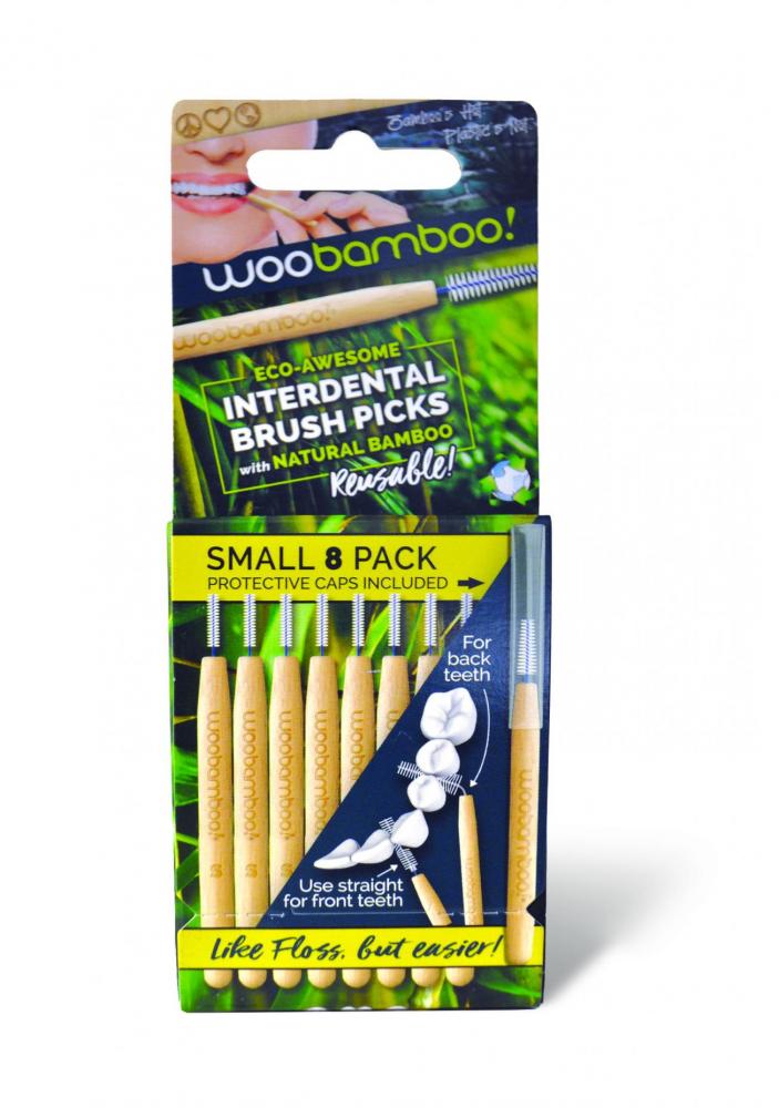 Interdental Brush Picks with Natural Bamboo Small 8 Pack