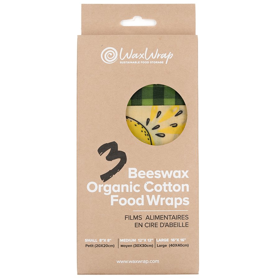 3 Beeswax Organic Cotton Food Wraps